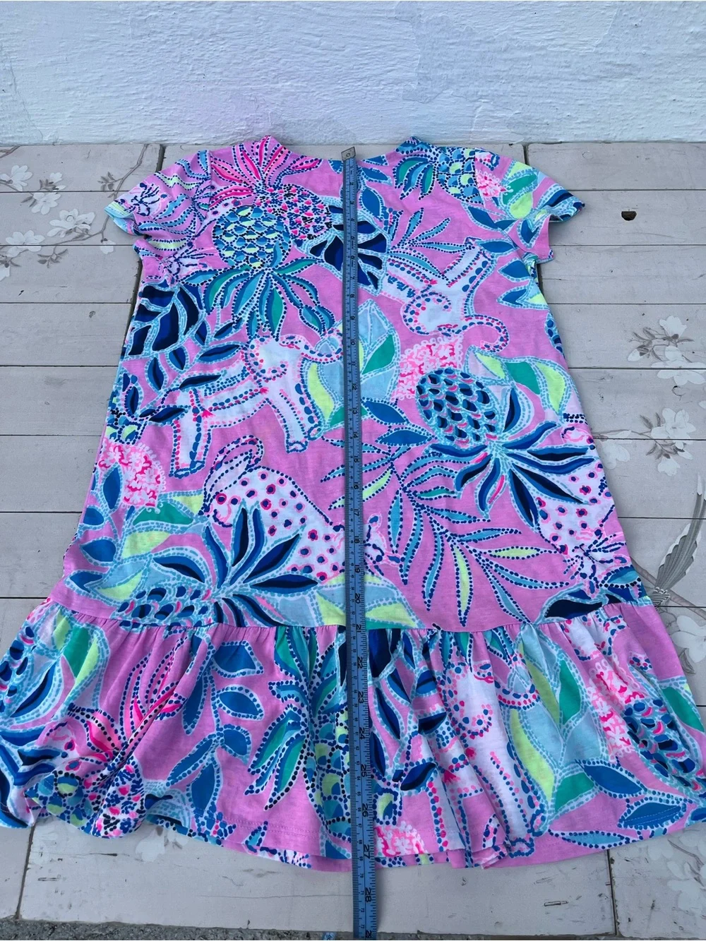 Pink Tropical Pineapple Print Shift Dress - Picture 6 of 6